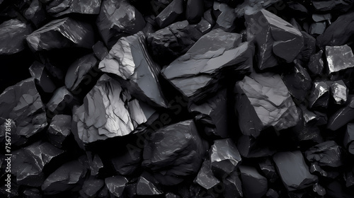 Close-up photo of black coal