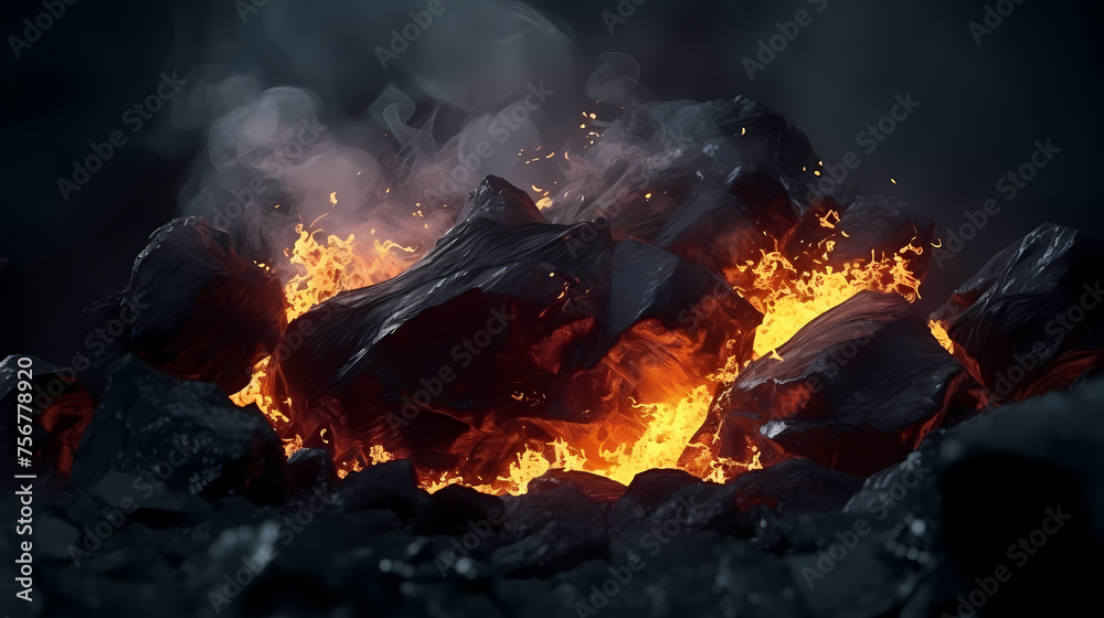 Natural black coal in dark low light, symbolizing industrial strength and energy Natural black coal in dark low light, symbolizing industrial strength and energy