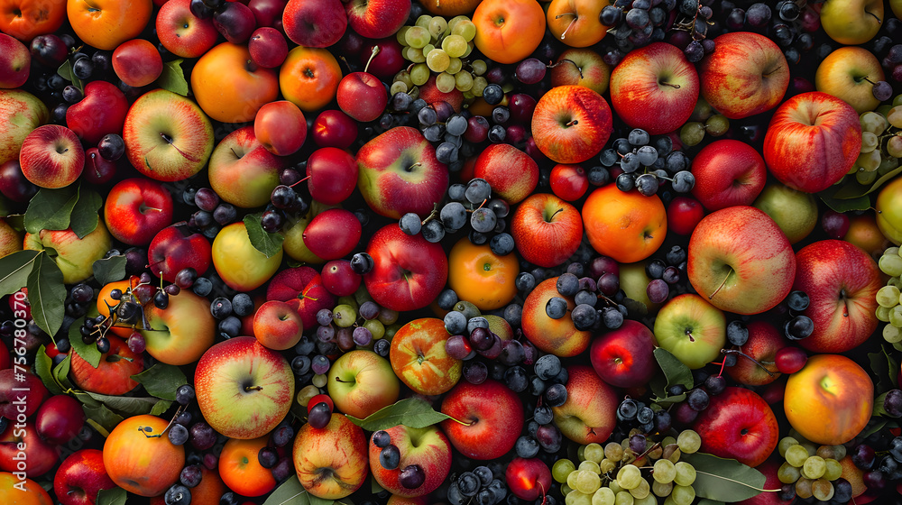 Fresh fruits background, fruity wallpaper, food and drinks