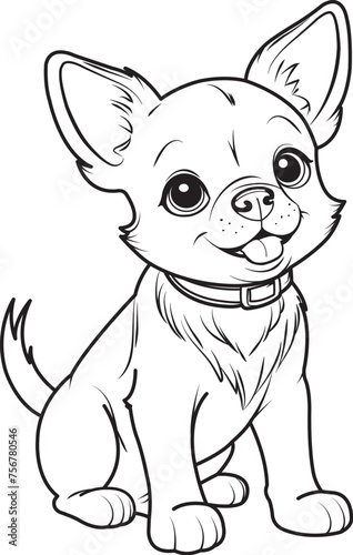 Cartoon dog coloring page vector illustration