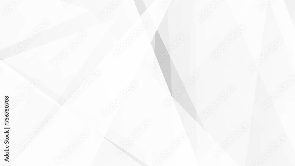 Movements of triangles, geometric shapes on a silver background. Modern technological design. Video animation.