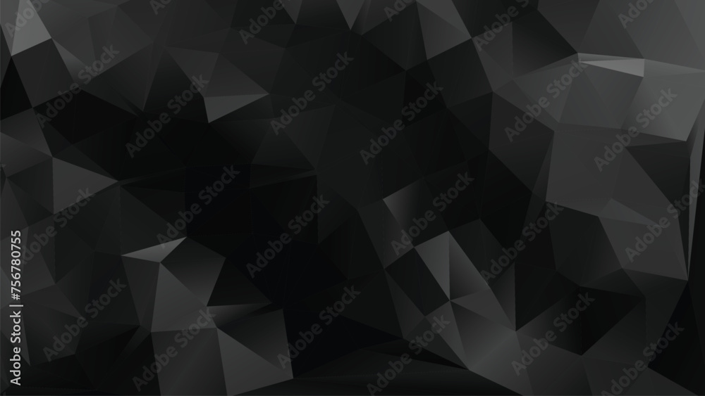 Vector Low poly abstract black background, trendy, geometric, business luxury polygonal wallpaper