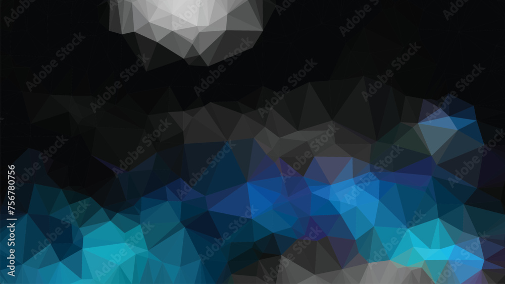 Obraz premium Vector Low poly abstract black and blue background, trendy, geometric, business luxury polygonal wallpaper