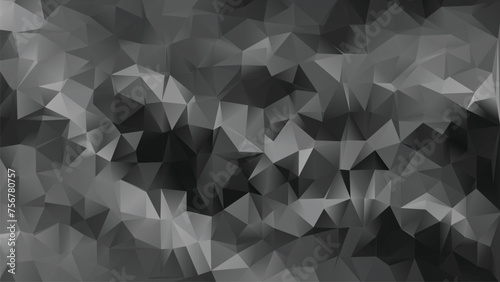 Vector Low poly abstract black and white background, trendy, geometric, business luxury polygonal wallpaper