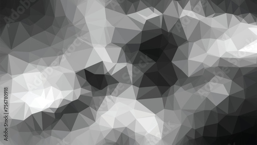 Vector Low poly abstract black and white background, trendy, geometric, business luxury polygonal wallpaper