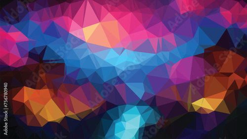 Low poly abstract colorful background, trendy, geometric, cyber polygonal wallpaper