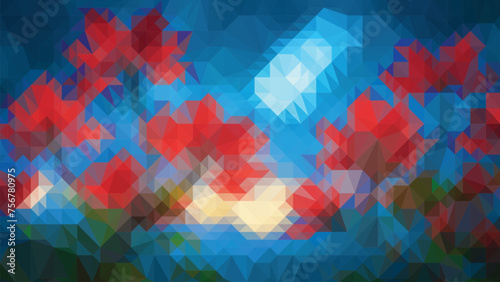 Low poly abstract colorful background, trendy, geometric, cyber polygonal wallpaper