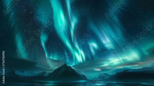 Spectacular Natural Phenomena: Capture extraordinary natural phenomena such as the Northern Lights dancing across the night sky, or rare occurrences like lunar or solar eclipses. Generative AI photo