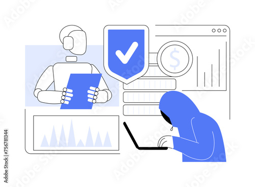 AI-Powered Fraud Detection abstract concept vector illustration.