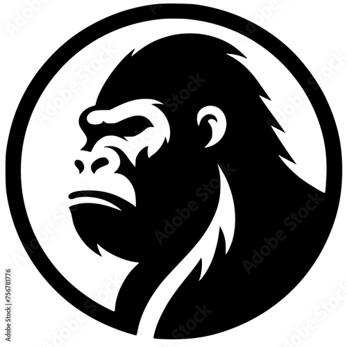 Silhouette of a fierce gorilla