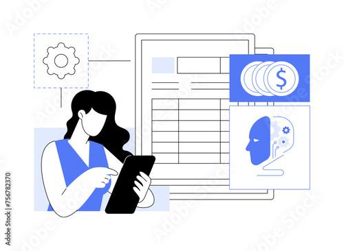 AI-Supported Invoice Processing abstract concept vector illustration.