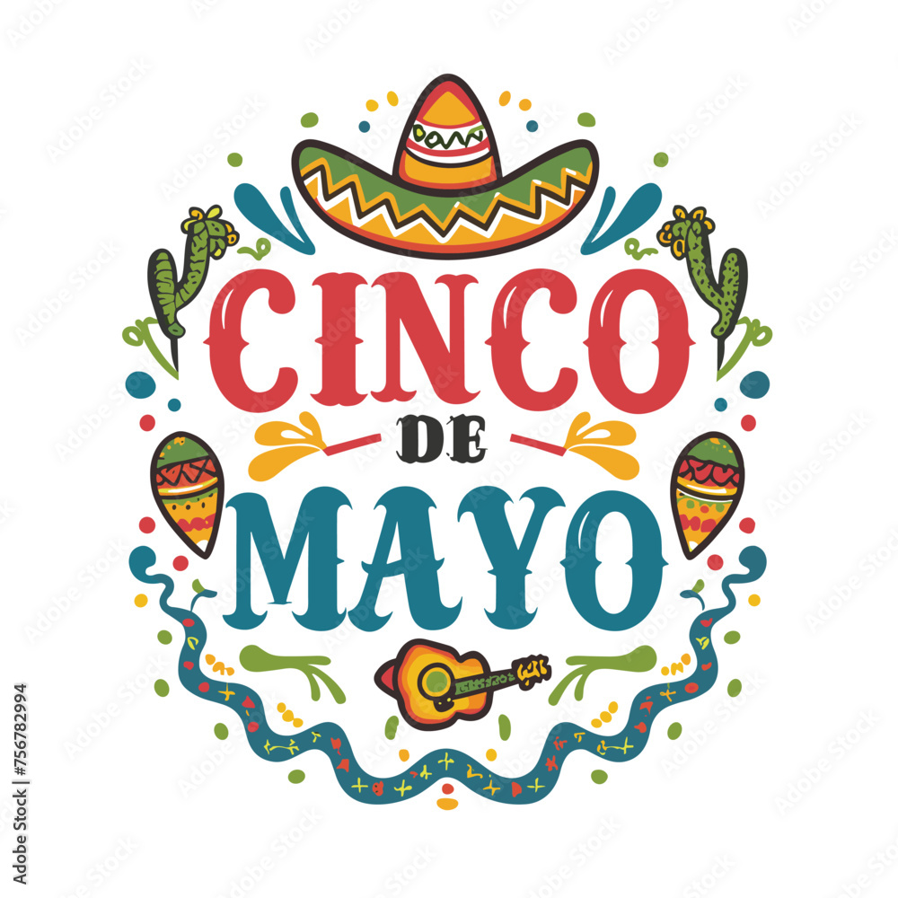 Cinco de mayo background with mexican elements vector Cinco de mayo background with mexican elements vector