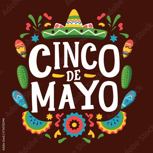 Cinco de mayo background with mexican elements vector