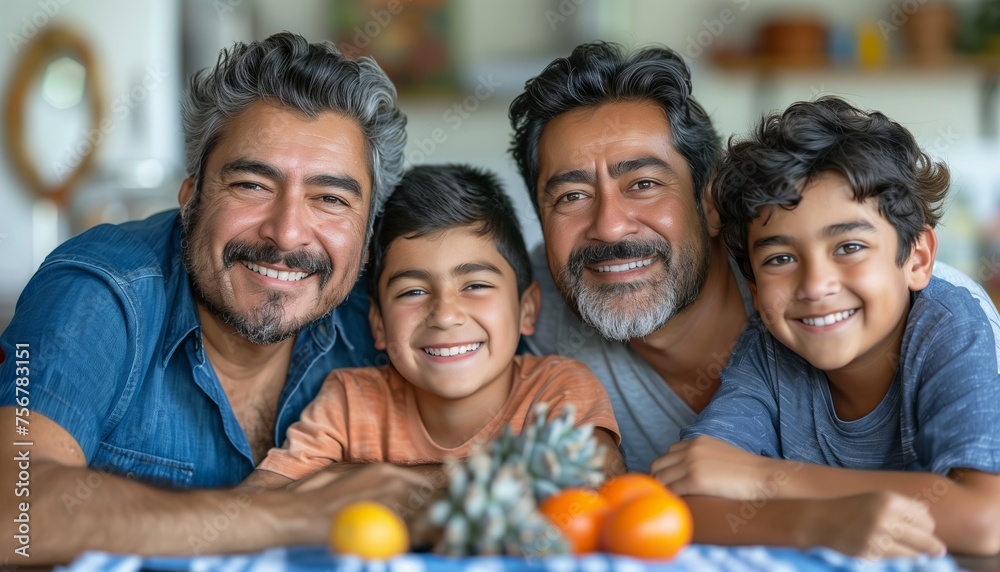 Hispanic family consisting of two parents and two children Hispanic family consisting of two parents and two children