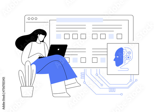 AI-Enhanced Student Assessment abstract concept vector illustration.