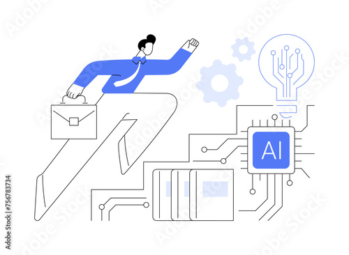 AI-Supported Career Guidance abstract concept vector illustration.