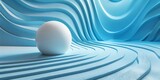 A blue and white abstract painting with a white sphere in the center - stock background.