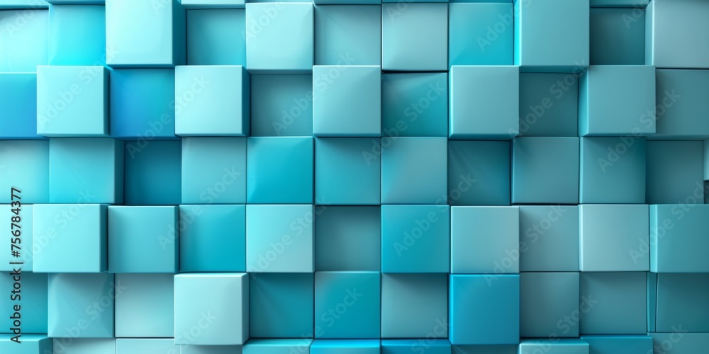 A blue wall made of blocks - stock background. A blue wall made of blocks - stock background.