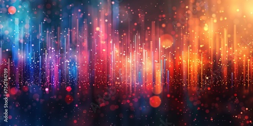 A colorful, abstract image with a lot of dots and lines - stock background.