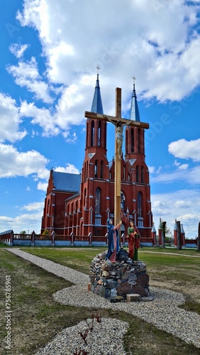 Church of the Sacred Heart of Jesus in the Latvian village of Liksna in April 2023 photo