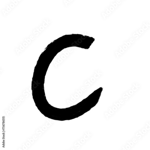 Slanted Ink Pen Drawn Alphabet