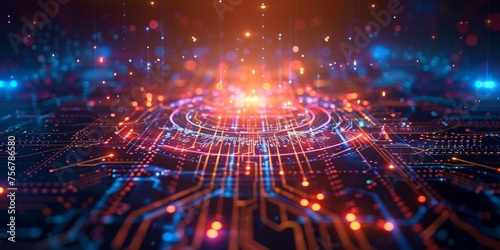 A computer screen with a lot of lines and dots - stock background.