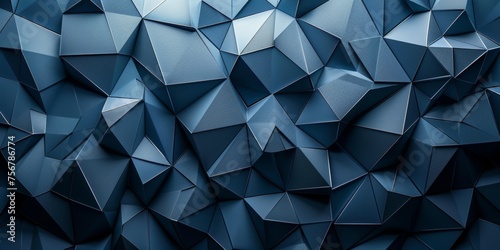 A blue background with many triangles - stock background. © ColdFire