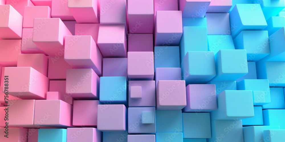 A colorful background of pink and blue cubes - stock background. A colorful background of pink and blue cubes - stock background.