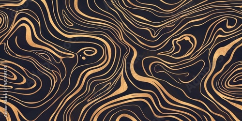 A gold and black patterned background with a gold and black stripe - stock background.