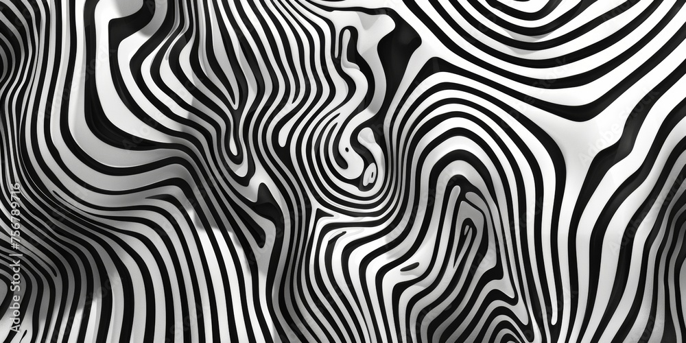 A zebra print background with a black and white striped pattern - stock background.