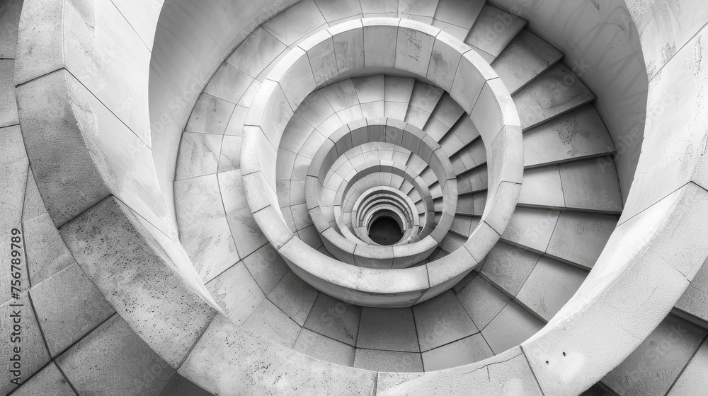 Fototapeta premium High contrast image detailing the intricate pattern and flow of a spiral structure