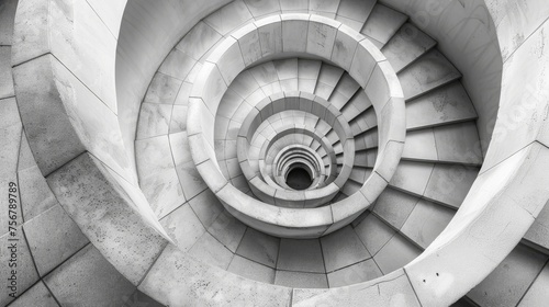 High contrast image detailing the intricate pattern and flow of a spiral structure