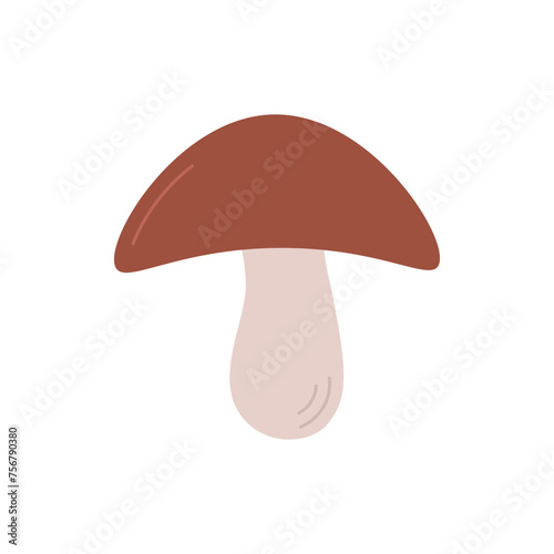 Flat style mushroom for teaching preschool children. Cards in simple style for children's development.