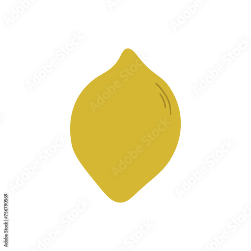 Lemon in flat style for teaching toddlers and preschoolers. Cards in primitive style for development.