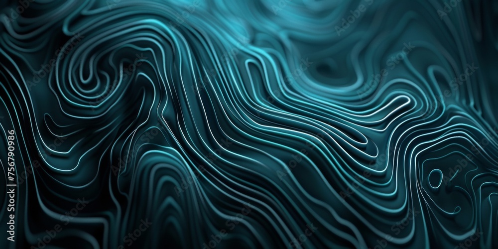 A blue and white line art with a wavy pattern - stock background.