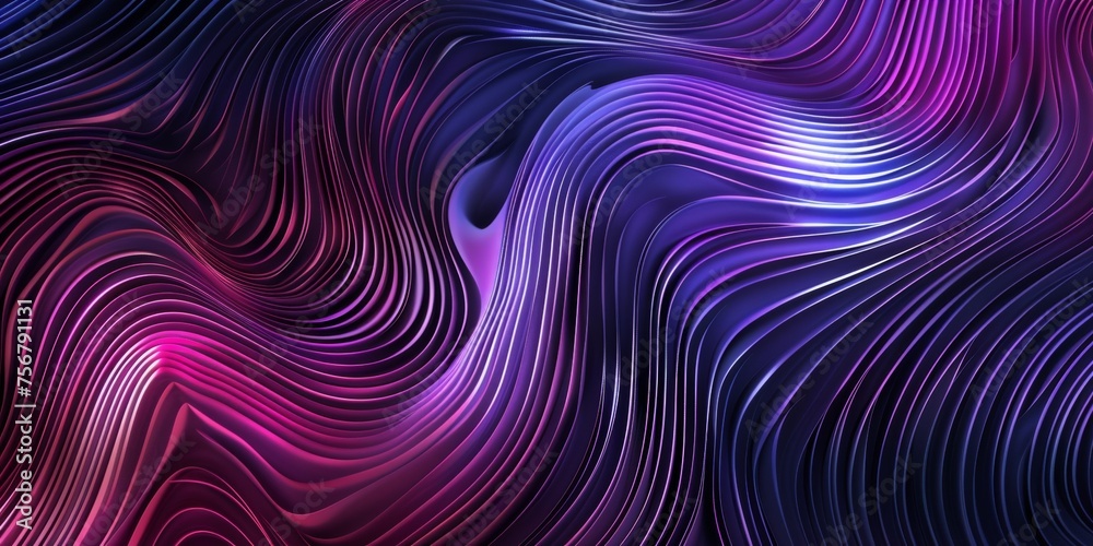 Fototapeta premium A purple and blue wave pattern with a purple and blue background - stock background.