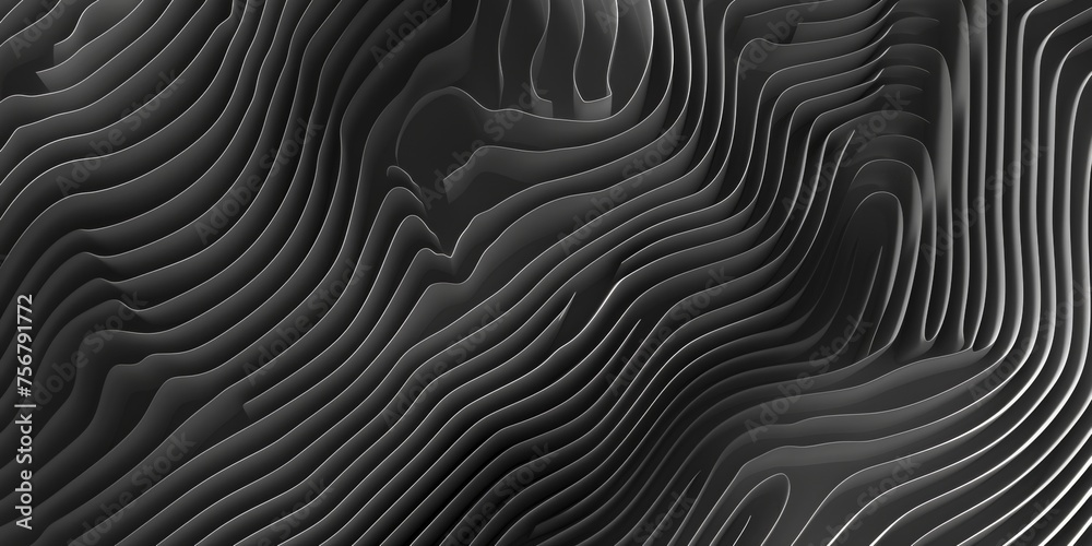 A black and white image of a wave with many lines - stock background. A black and white image of a wave with many lines - stock background.