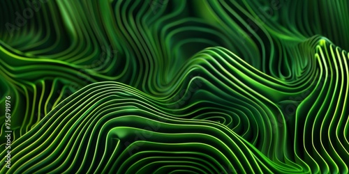 A green, wavy line pattern with a lot of detail - stock background.