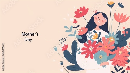 Illustration for Mother's Day. Flat illustration for banners, cards, etc