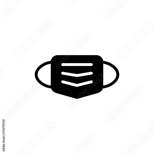 Mask icon vector isolated on white background. Man face with mask icon. Safety breathing masks. Industrial safety N95 mask. Medical mask vector icon.