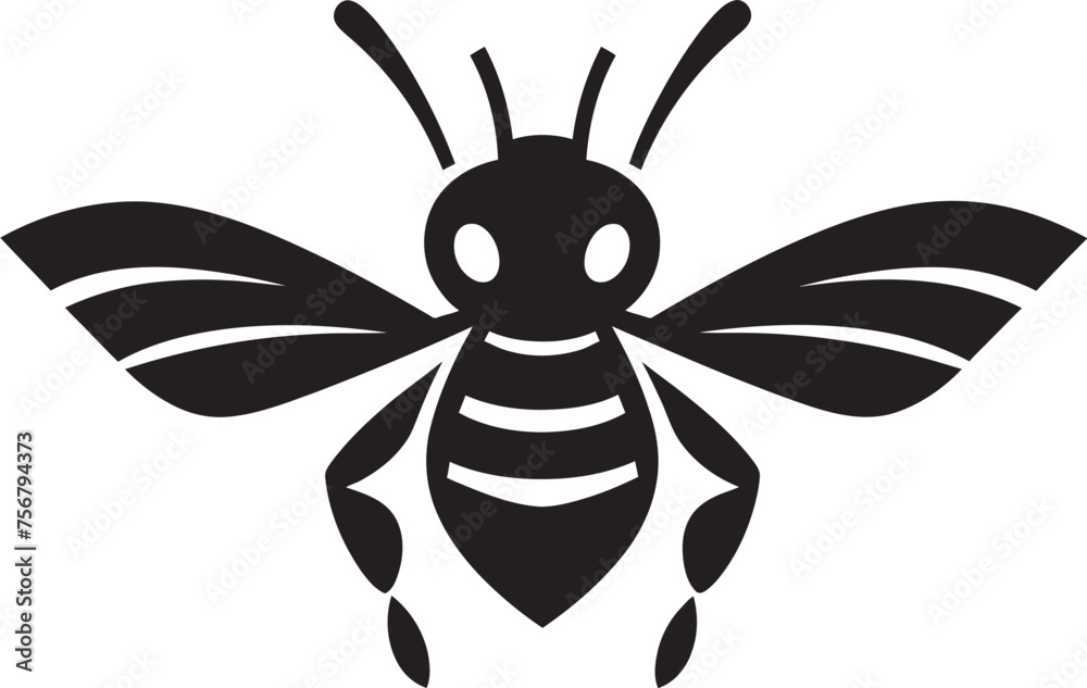Obraz premium Fierce Insignia: Hornet Mascot Black Logo Design Intense Buzz: Hornet Mascot Vector Icon Unveiled