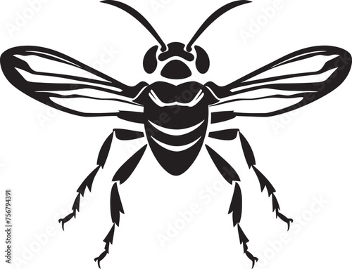 Bold Wings: Hornet Mascot Black Logo Icon Power of the Hive: Hornet Mascot Vector Design Unveiled