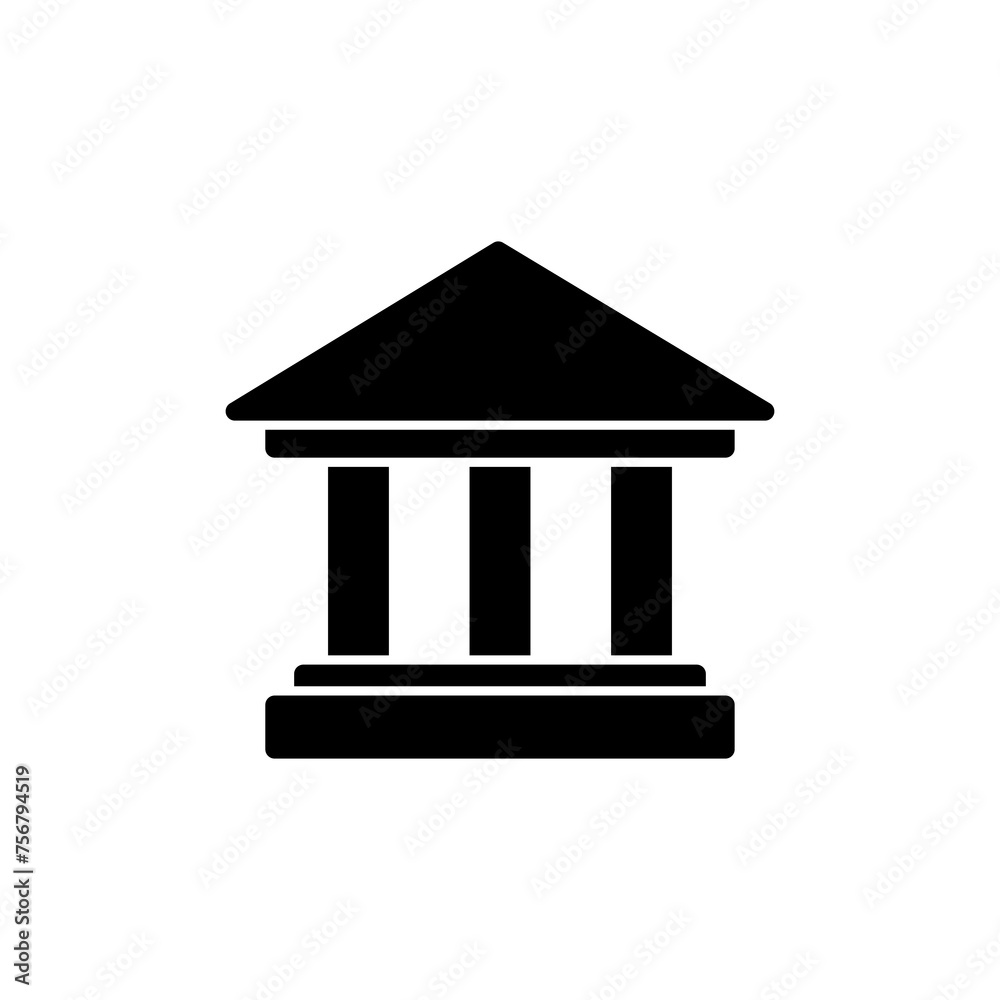Bank icon vector isolated on white background. bank vector icon, museum, university Bank icon vector isolated on white background. bank vector icon, museum, university