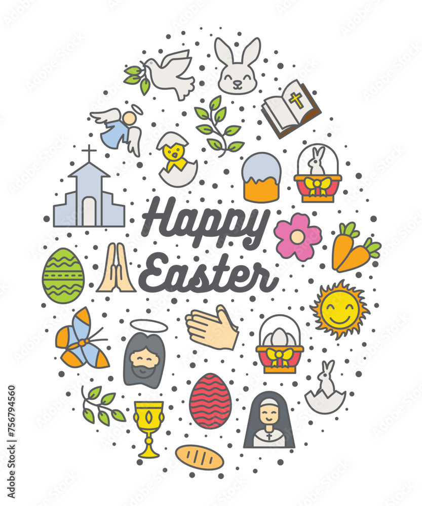 Happy Easter Vectors For Easter Sunday Holiday
