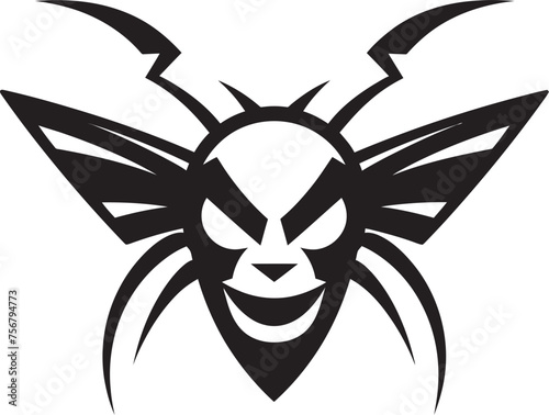 Dynamic Sting: Hornet Mascot Vector Black Logo Icon Unleash the Buzz: Hornet Mascot Logo Design in Vector Black