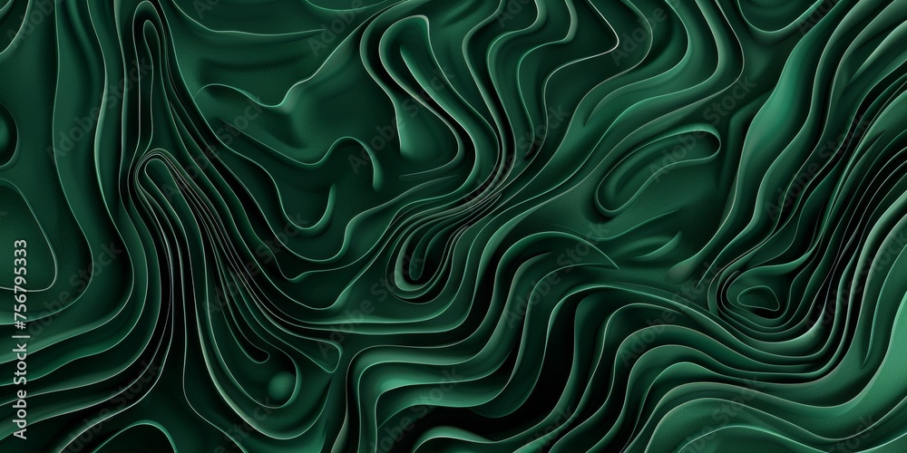 A green abstract painting with a lot of lines and swirls - stock background.