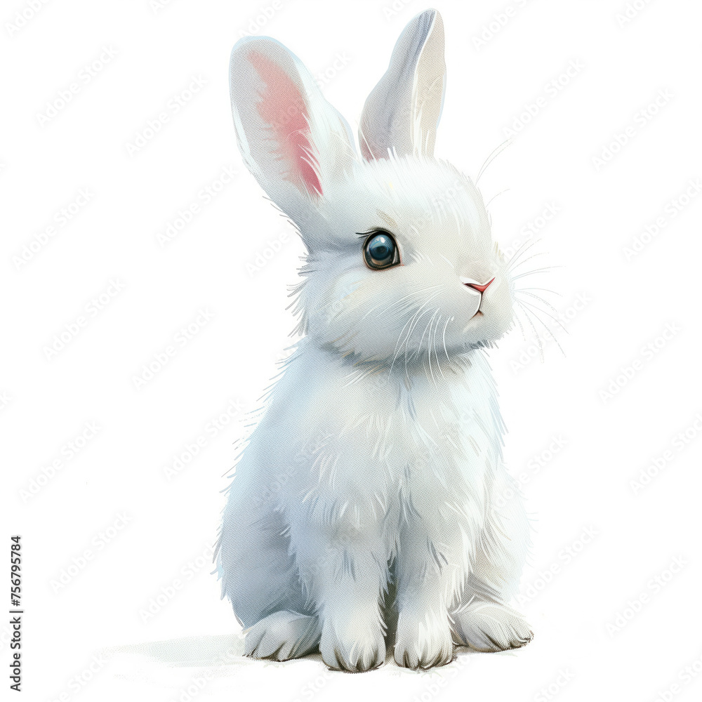 Obraz premium Cute Funny Cartoon Rabbit, Illustration for Children Book, Generative AI