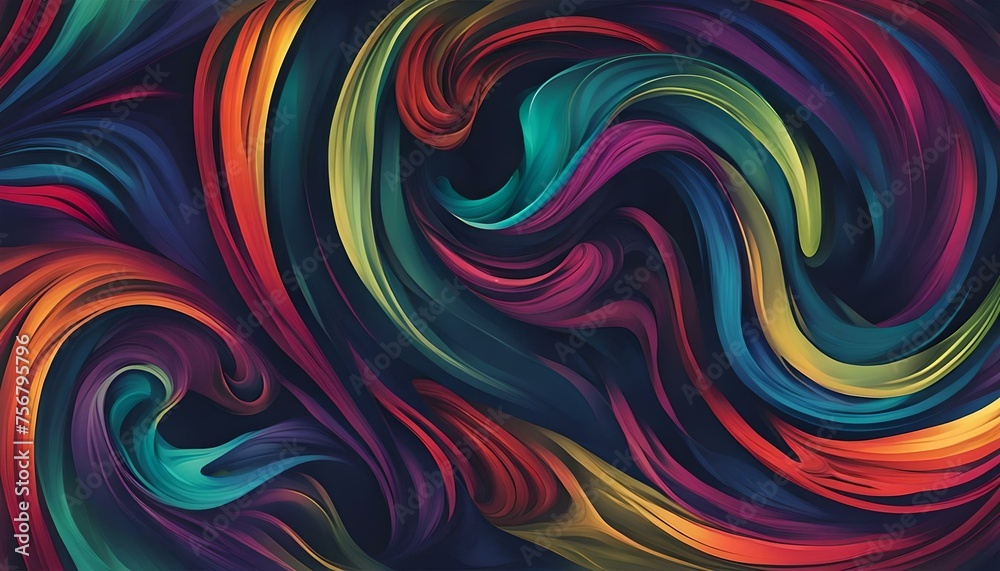 colorful swirls on a dark background