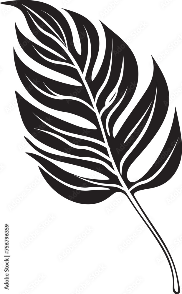Lush Leafy Luxe: Exotic Onekine Plant Black Logo Icon Paradise Flora Essence: Onekine Tropical Leaves Vector Design