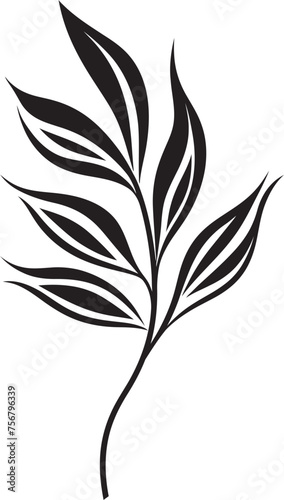 Botanical Bliss: Onekine Exotic Plant Black Logo Vibrant Flora Essence: Onekine Tropical Leaves Vector Design © BABBAN